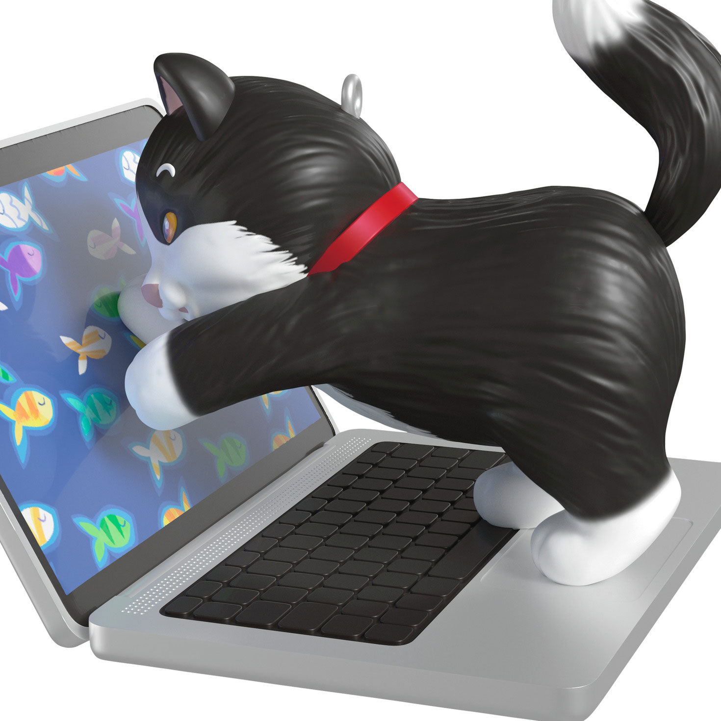 Kitten on Laptop Keepsake Ornament closeup view image number 5