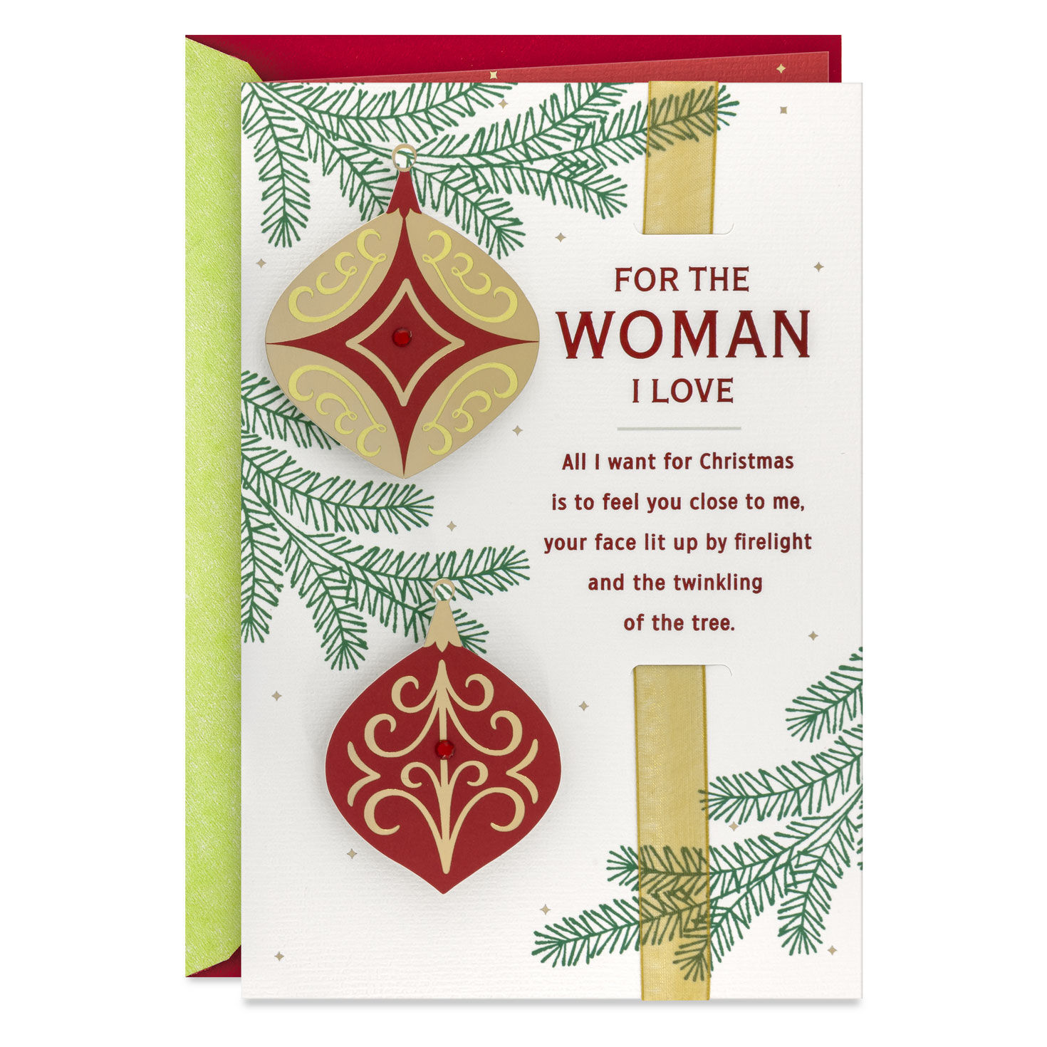 For the Woman I Love Romantic Christmas Card for Her