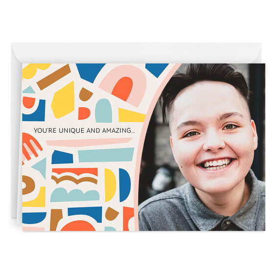 Personalized Colorful Shapes Photo Card