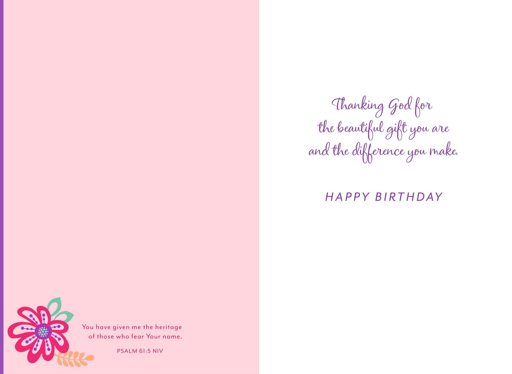 Beauty and Grace Religious Birthday Card for Grandmother