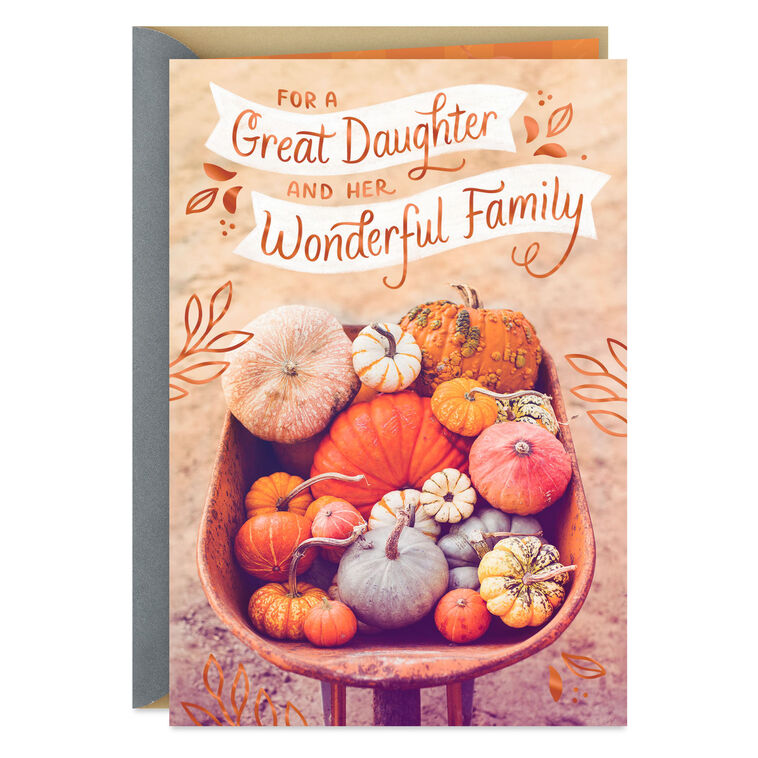 Blessings Big and Small Thanksgiving Card for Daughter and Family, , large image number 1