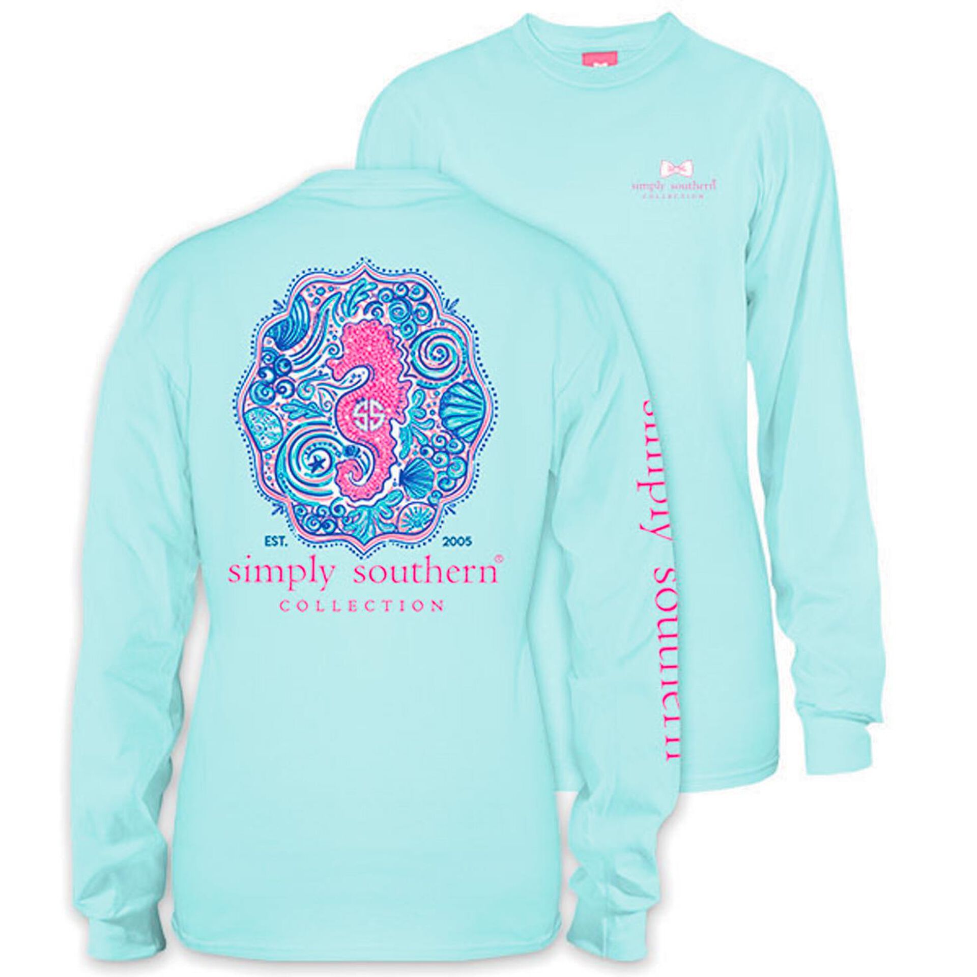 Simply Southern Women S Seahorse Long Sleeve T Shirt Clothing