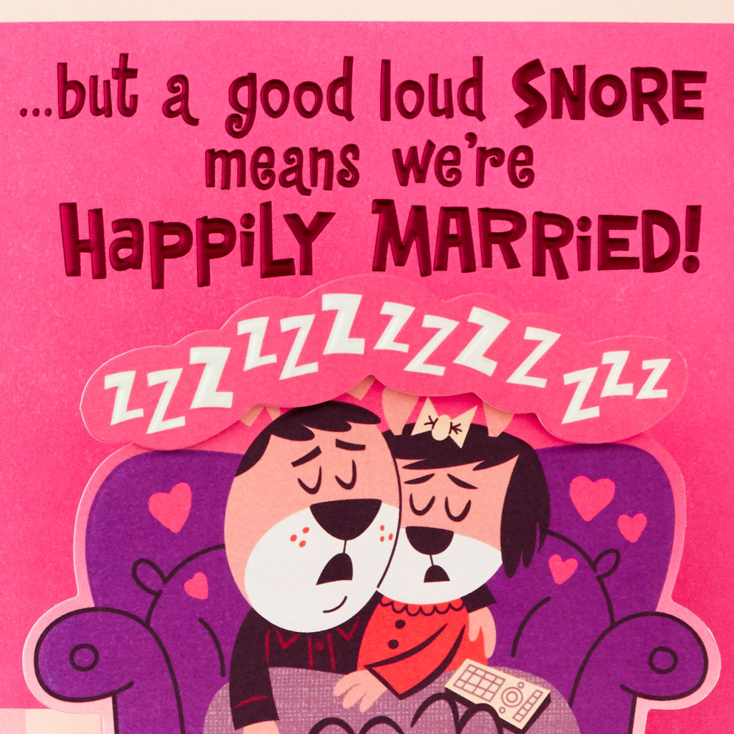 Couple Asleep on Couch Pop-Up Valentine's Day Card Sentiment image number 2