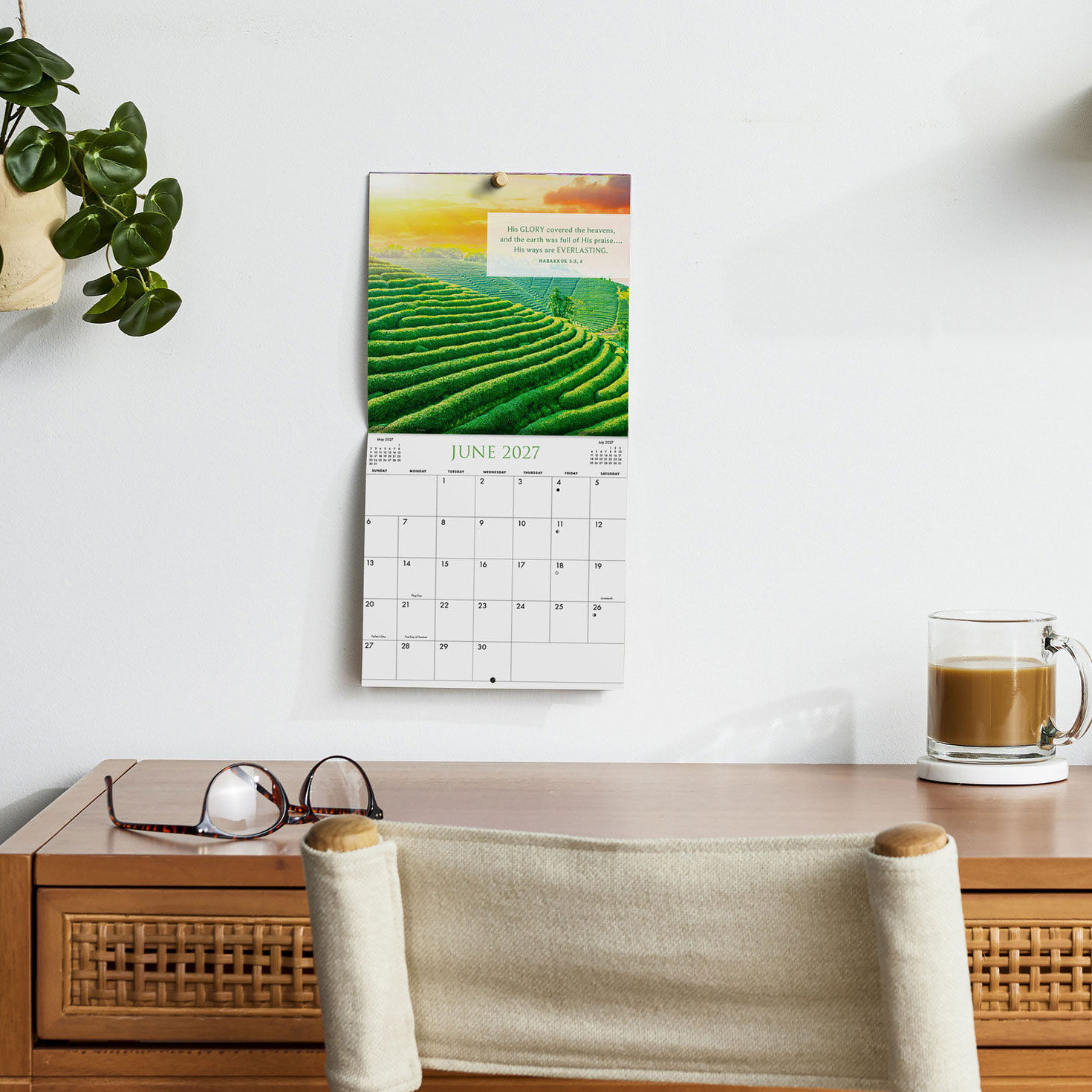 Scenic Scripture 2027 7x7 Mini Wall Calendar in use image number 5