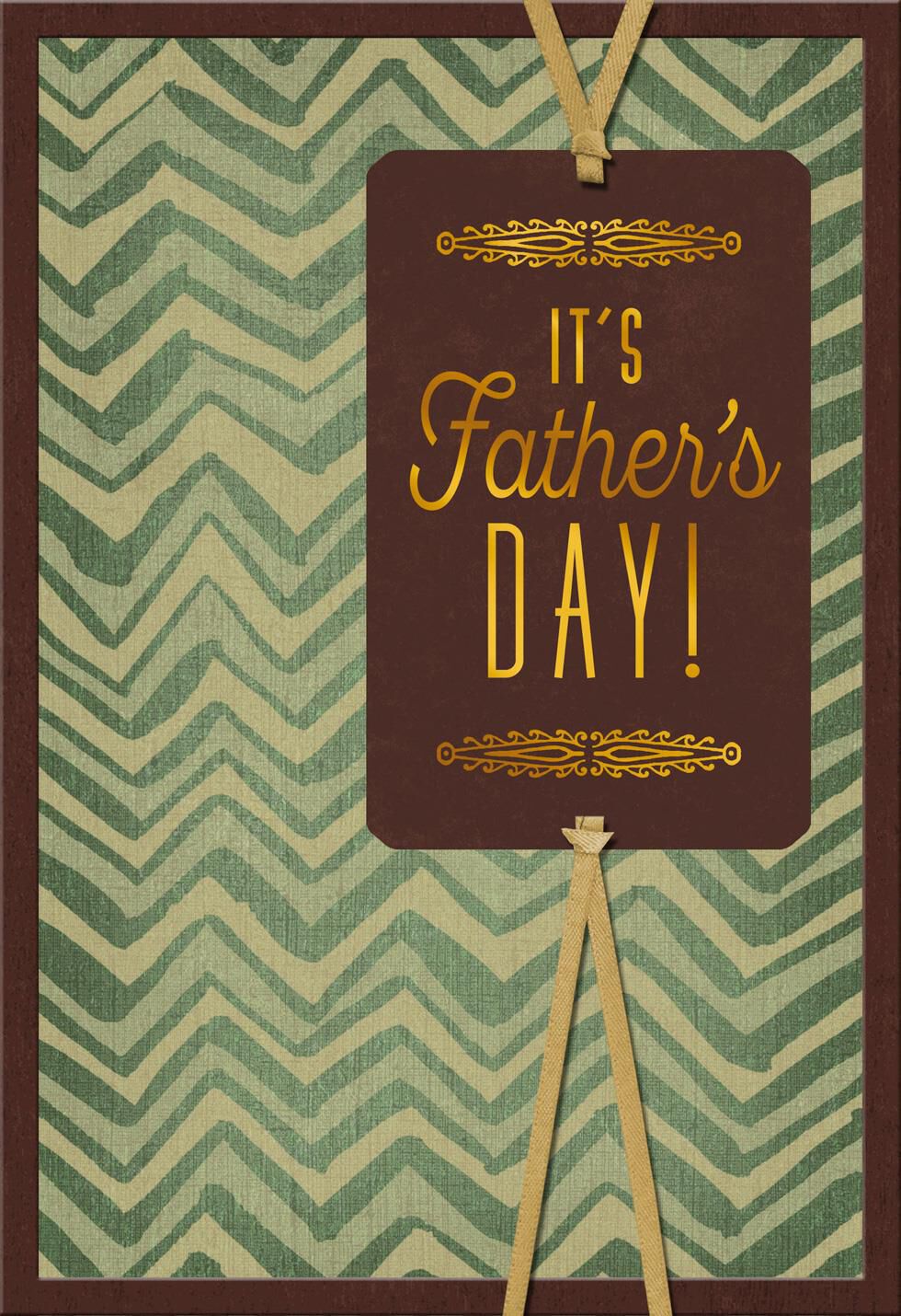 Gold and Green Chevron Father's Day Card