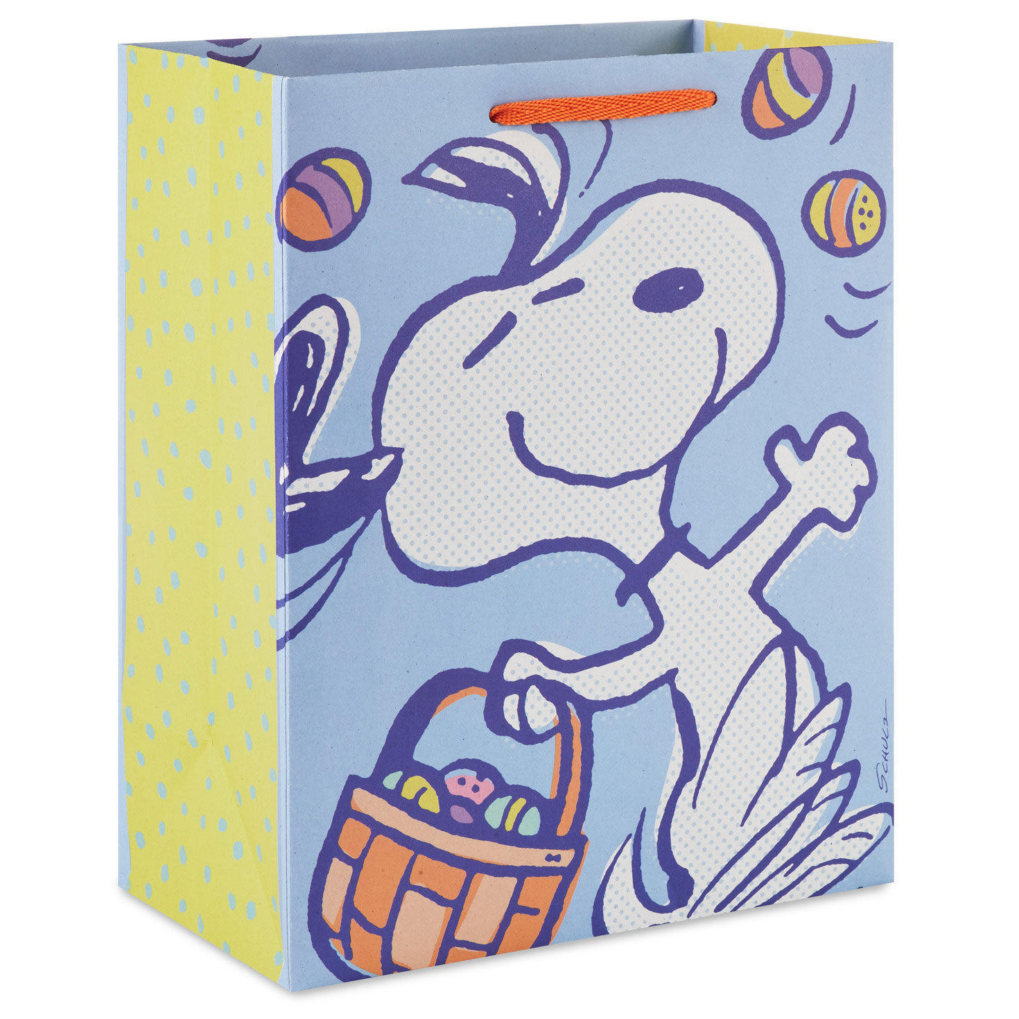 9.6" Peanuts® Snoopy With a Basket of Easter Eggs Medium Gift Bag