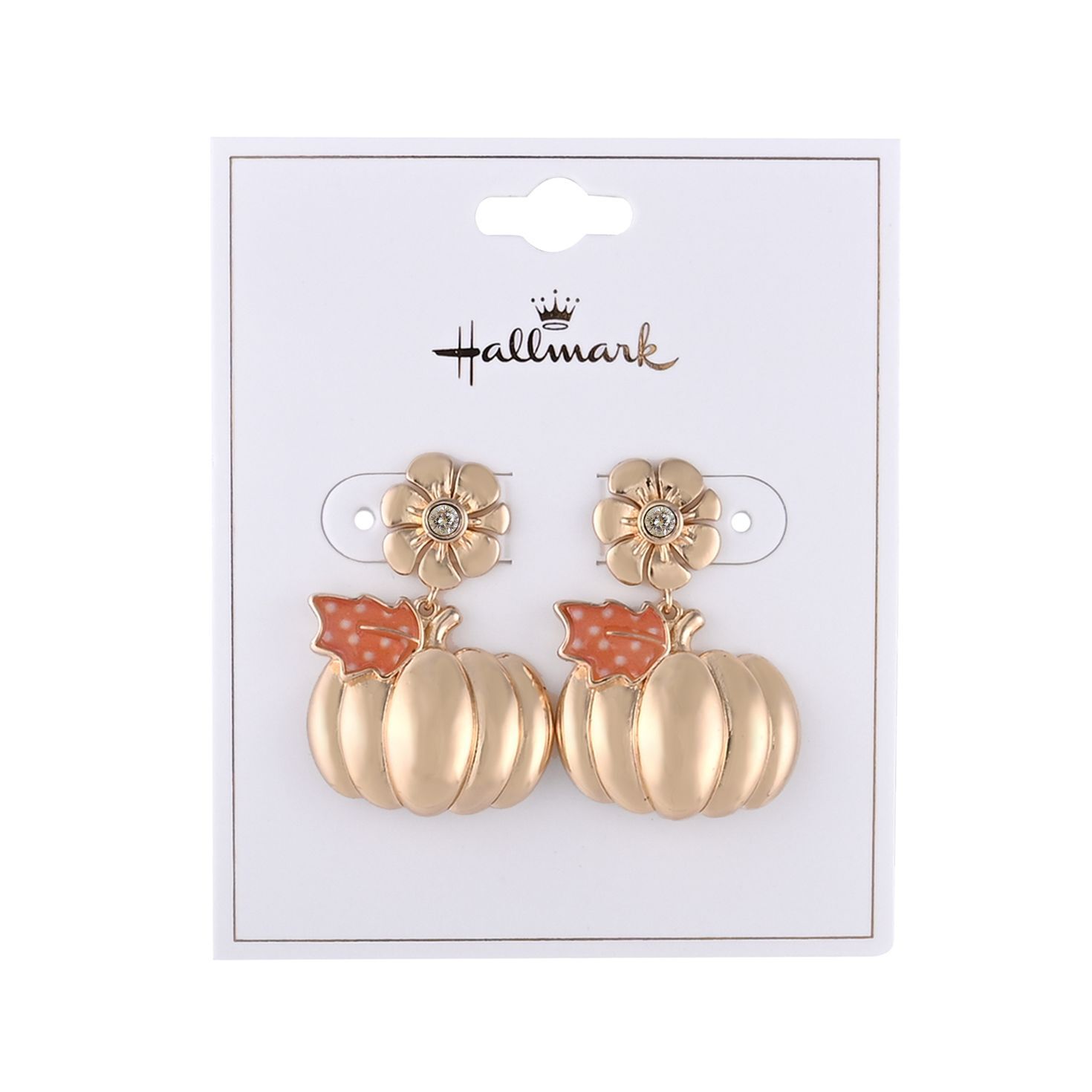 Gold Pumpkin Drop Earrings packaf ge front image number 4