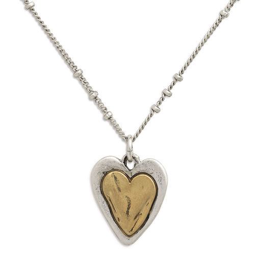 Demdaco Heart Charm Guardian Angel Necklace, 18", 