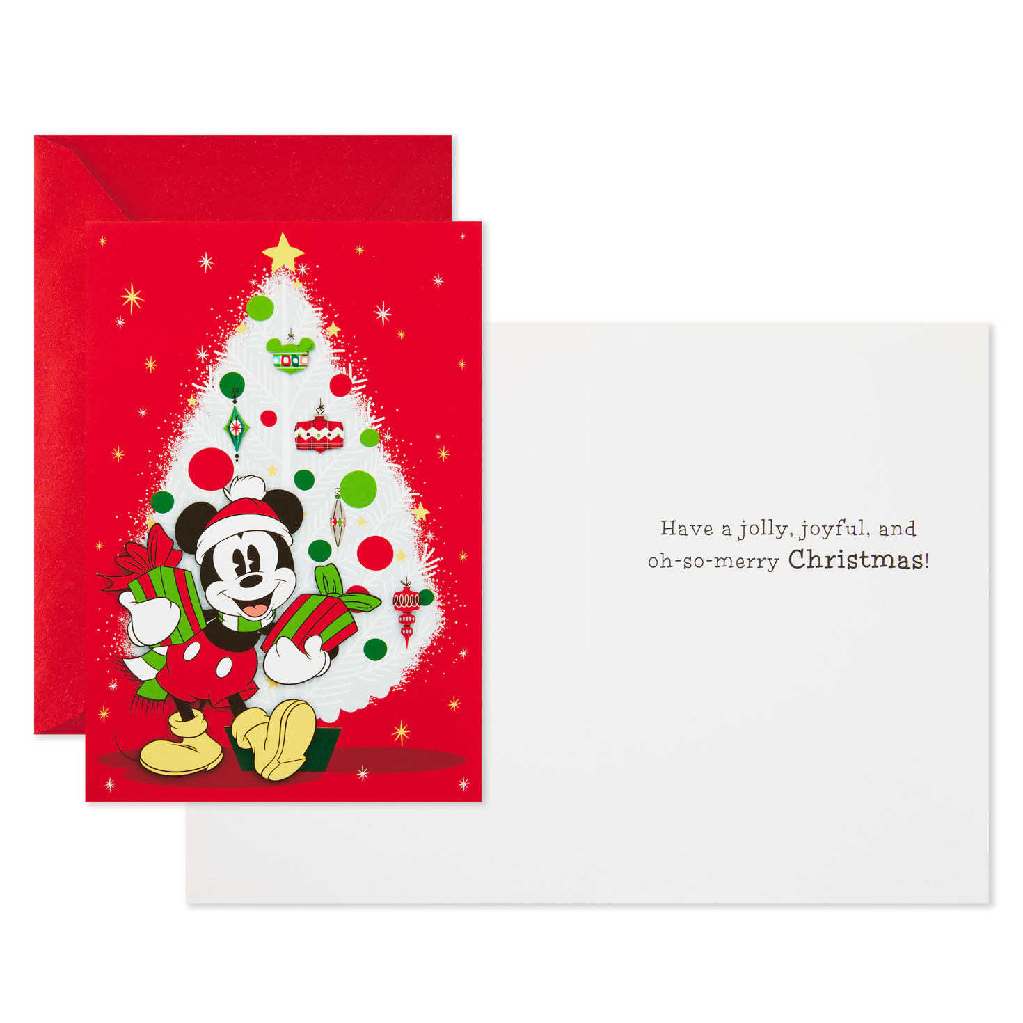 Disney Jolly, Joyful Mickey Mouse Christmas Cards Card Front with Sentiment image number 2