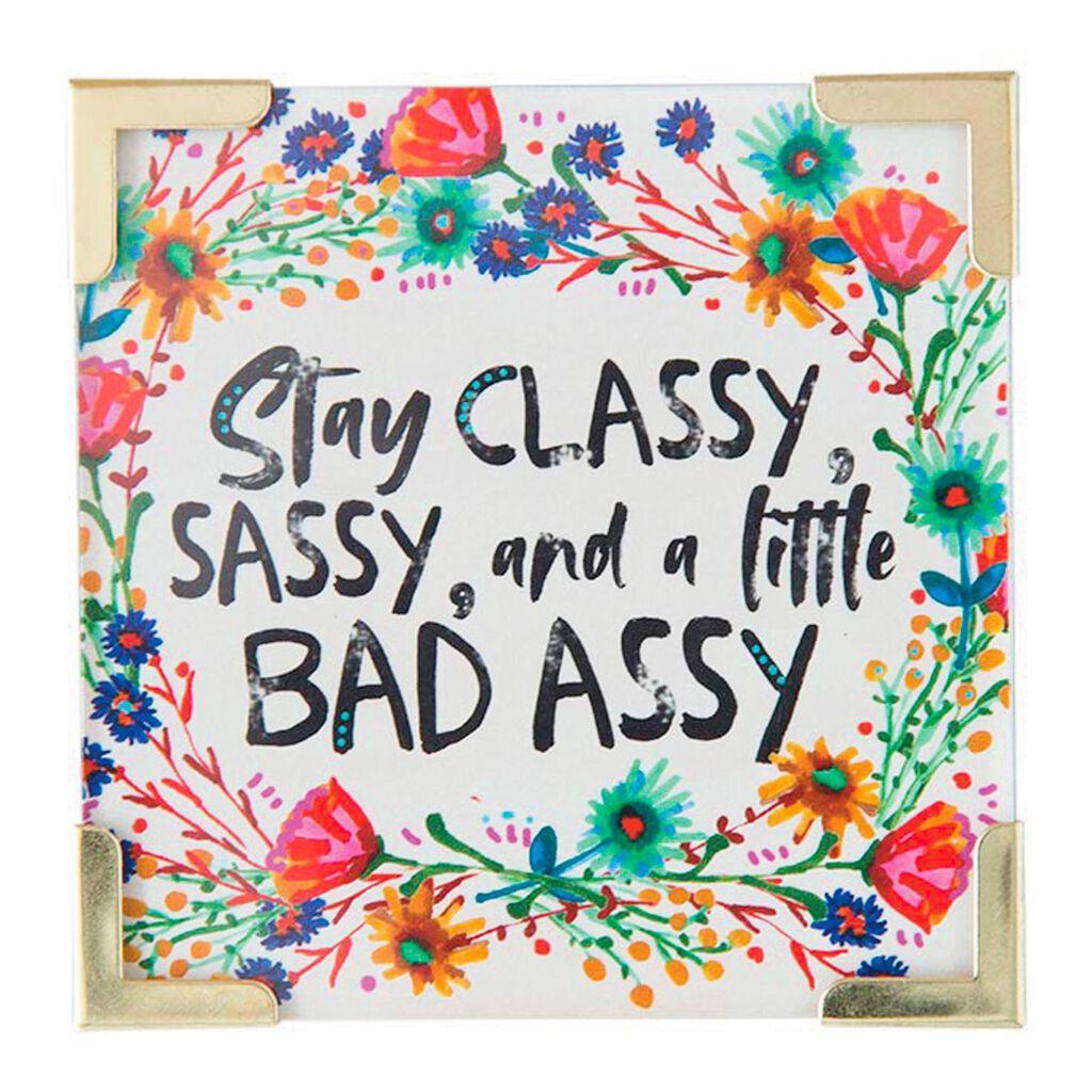 Natural Life Stay Classy And Bad Assy Corner Magnet Refrigerator Magnets Hallmark