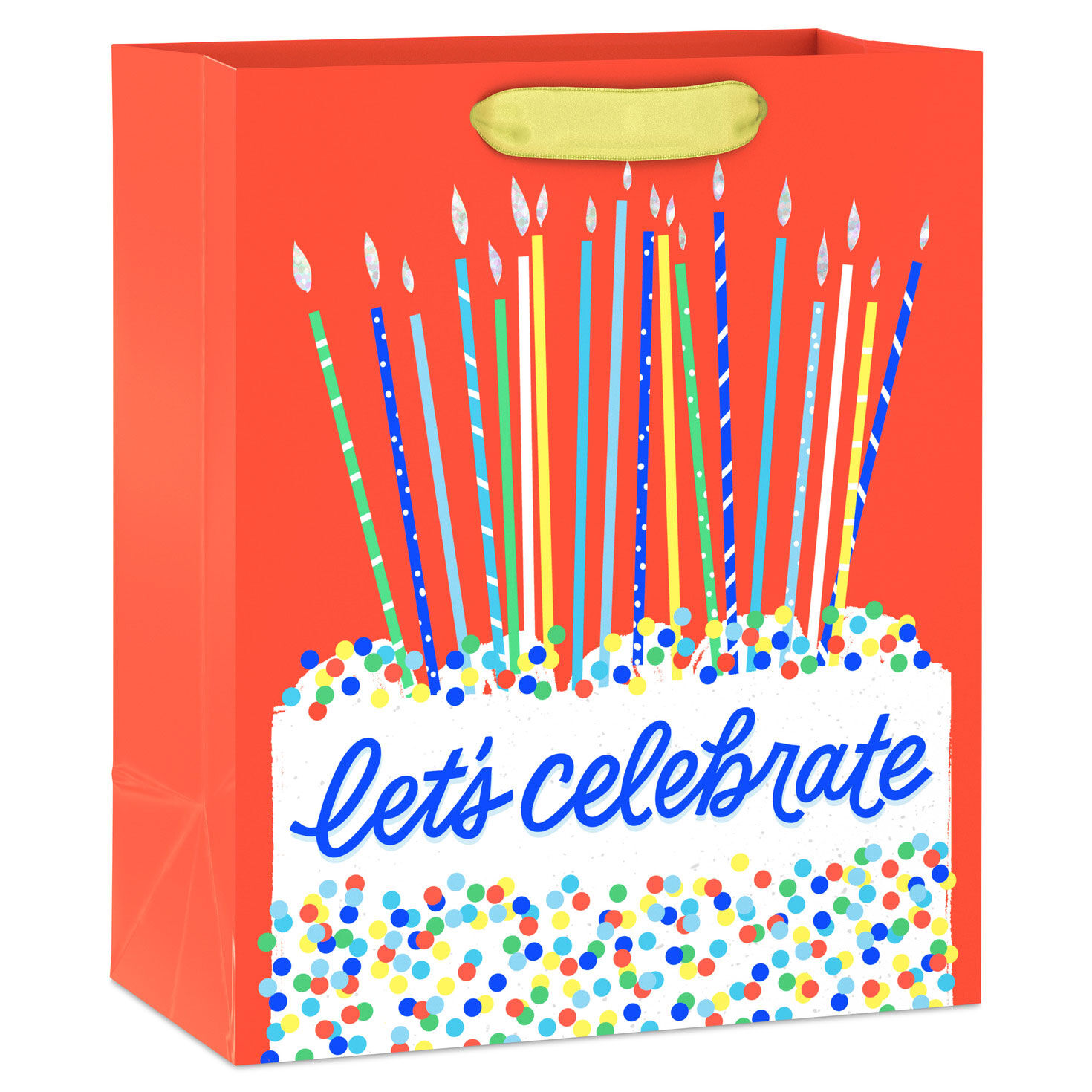 9.6" Cake and Candles Let's Celebrate Medium Birthday Gift Bag