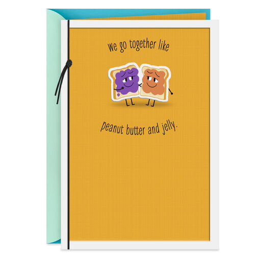 Peanut Butter and Jelly Stuck on You Birthday Card, 