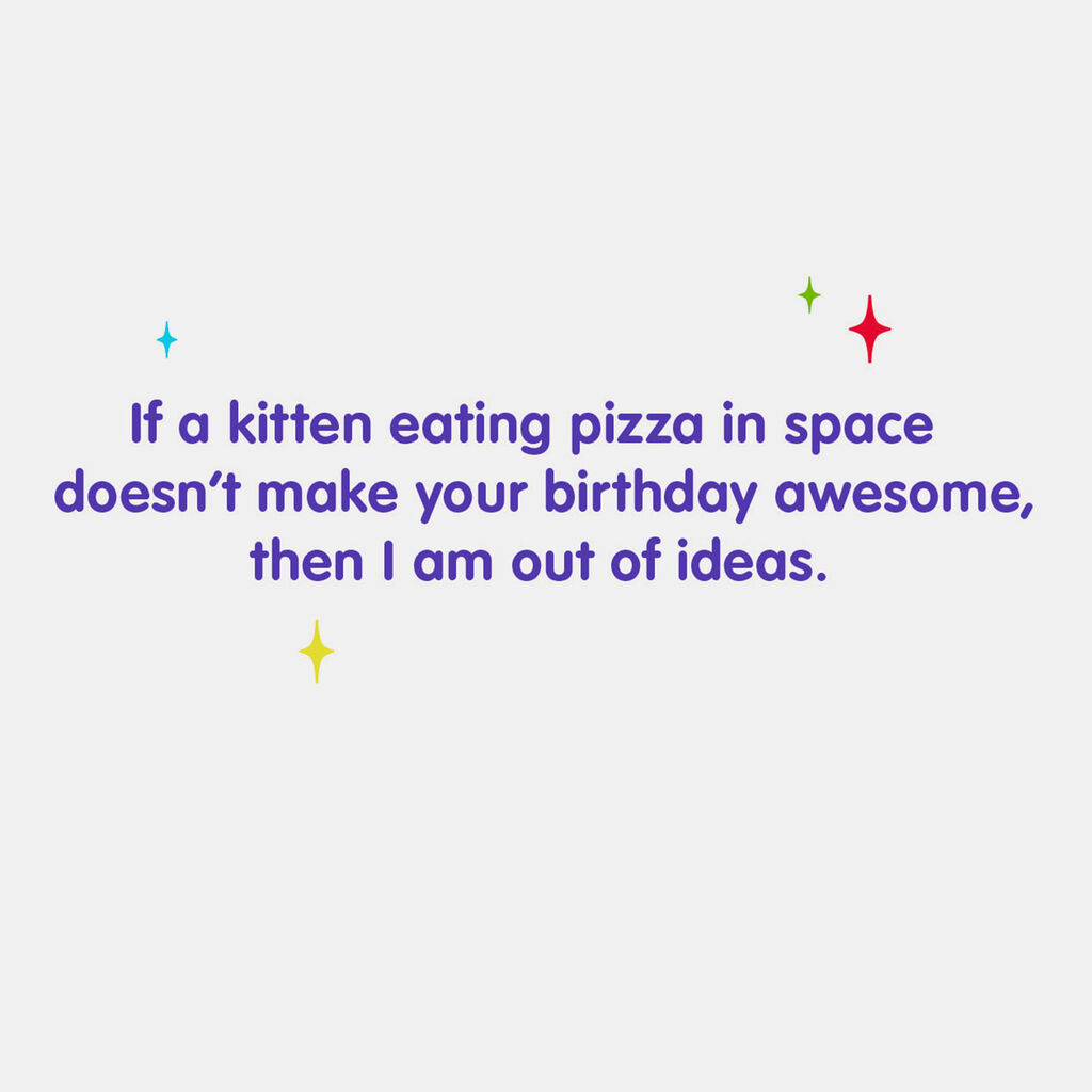Cosmic Cat And Pizza Funny Birthday Card Greeting Cards Hallmark