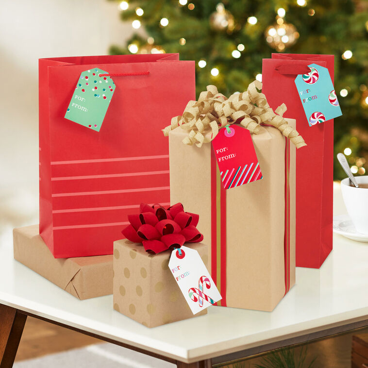 Holiday Fun 8-Pack Assorted Christmas Gift Tags in use image number 2