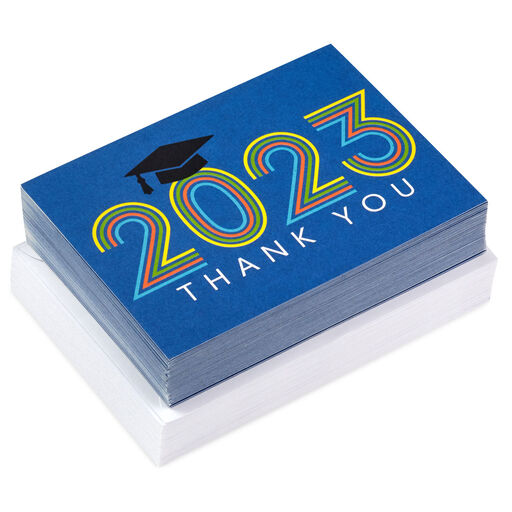 2023 Striped Lettering Blank Graduation Thank-You Notes, Pack of 40, 