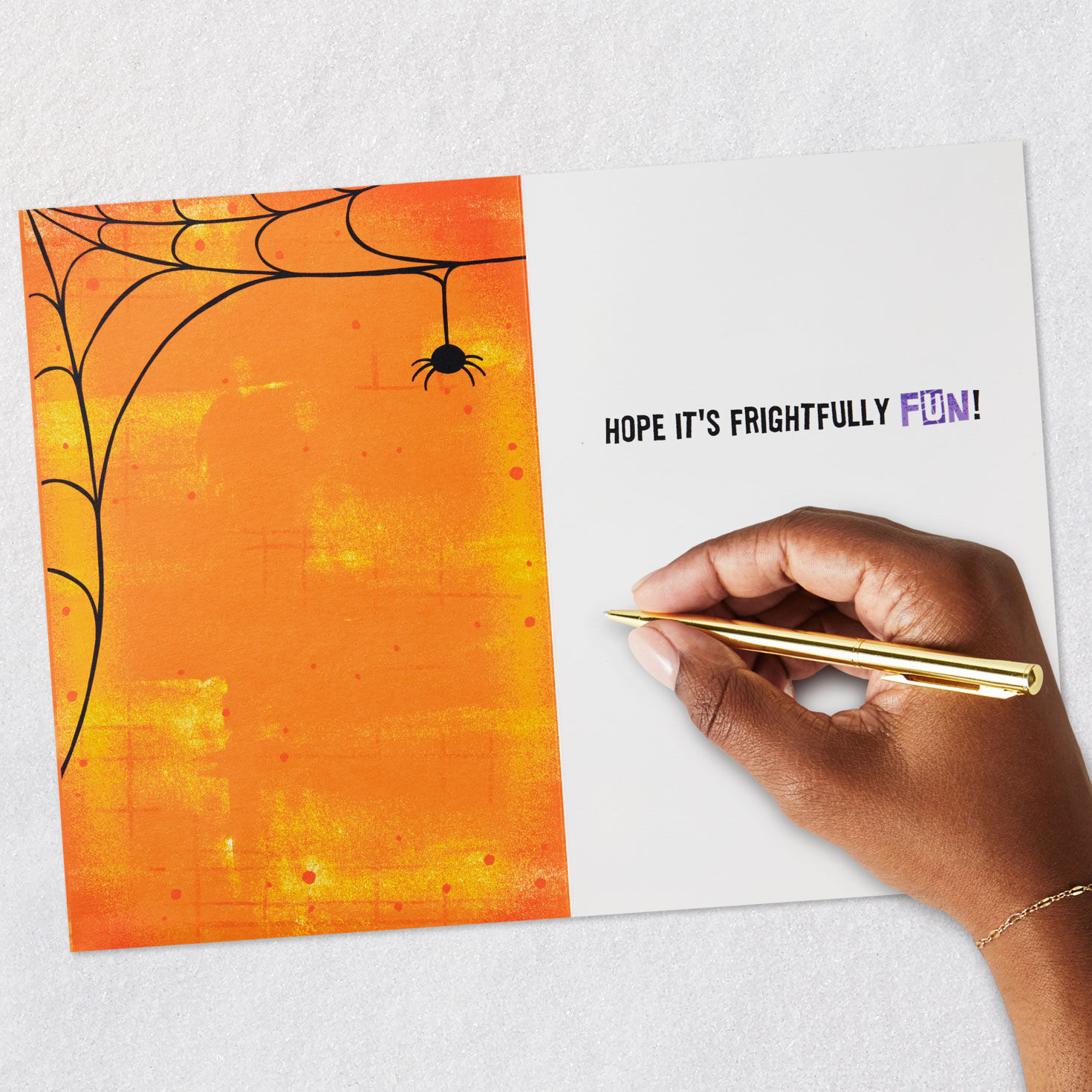 Slime and Cats Lettering Orange Halloween Card Signing card image number 6