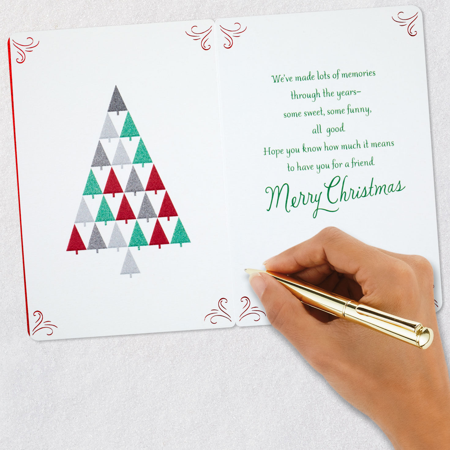 Two Coffee Cups Christmas Card for Friend Signing card image number 6