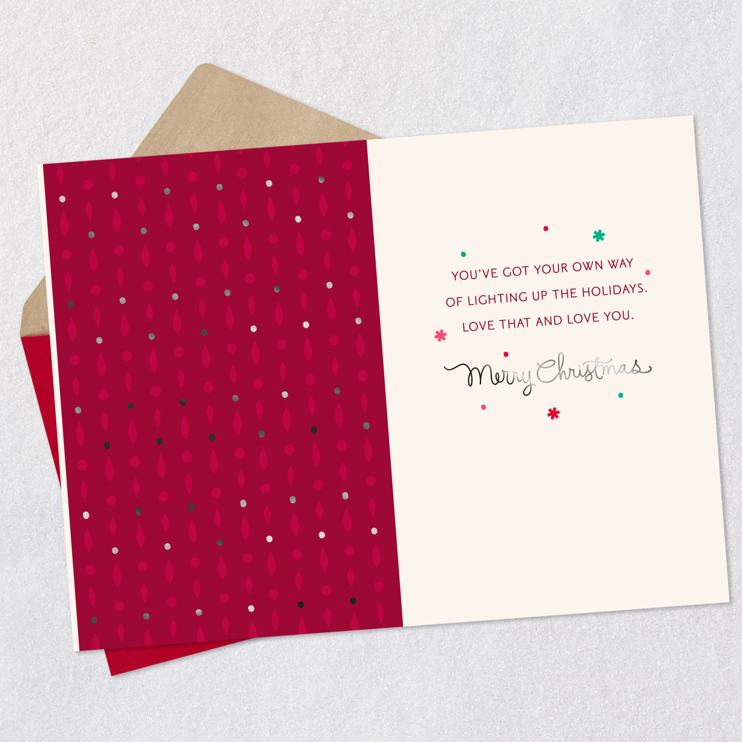 Black Woman Silhouette Granddaughter Christmas Card Open card with envelope image number 3