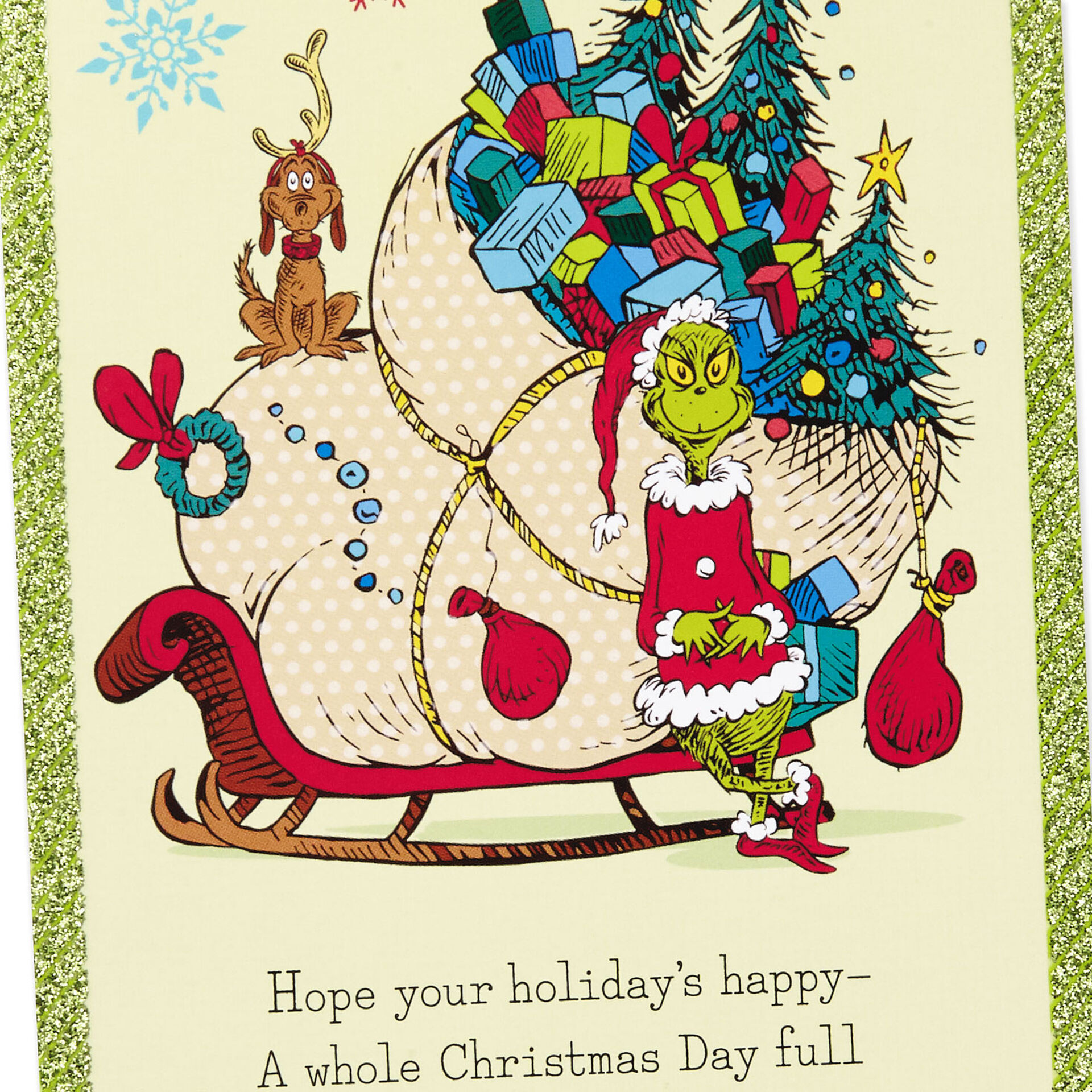 Dr. Seuss™ Grinch With Sleigh Money Holder Christmas Card - Greeting