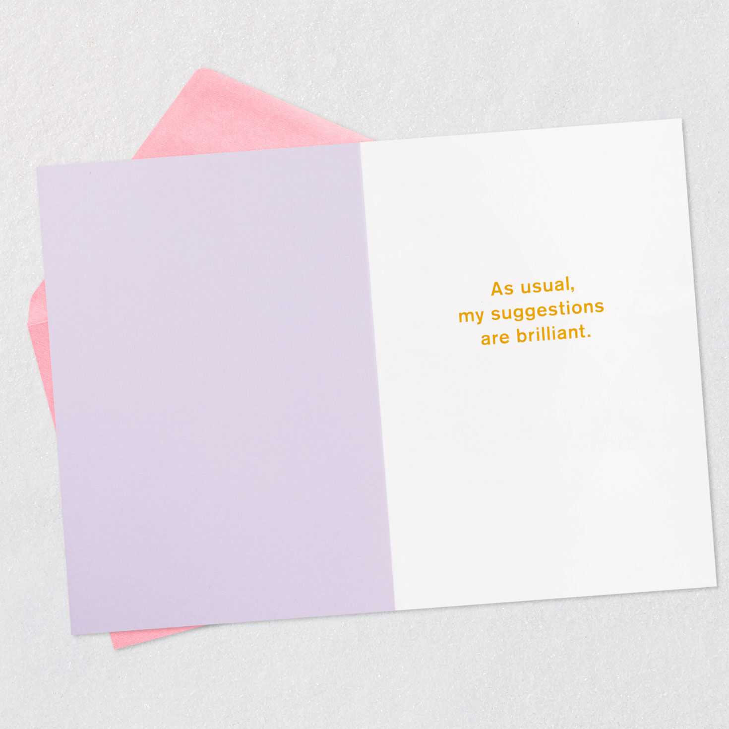 My Brilliant Suggestions Lettering Funny Birthday Card Open card with envelope image number 3