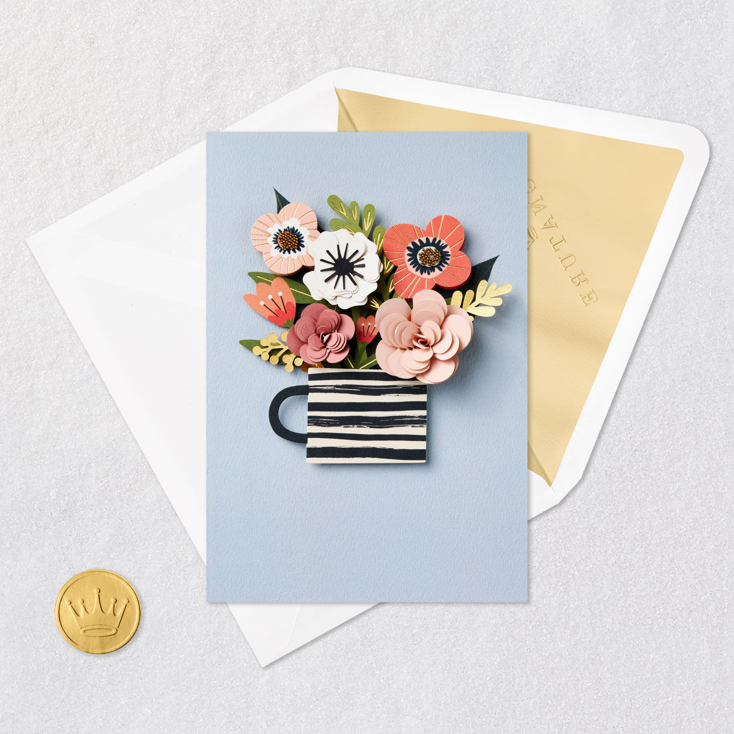 Floral Mug Blank Card Open card with envelope image number 4
