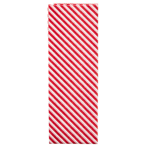 Red and White Stripe Tissue Paper, 6 sheets, 