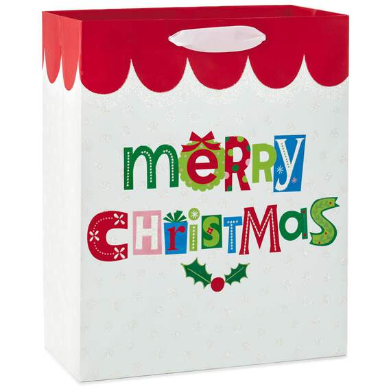 Merry Christmas Large Christmas Gift Bag, 13", , large image number 1