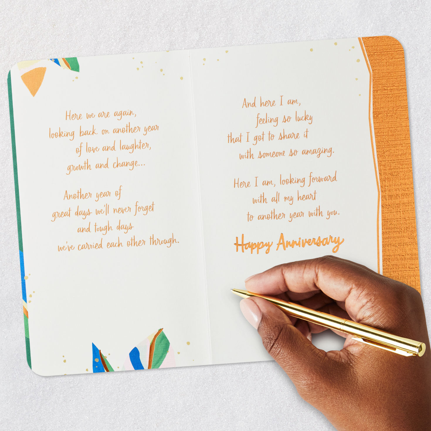 Bold Tropical Leaves Anniversary Card for Husband Signing card image number 7