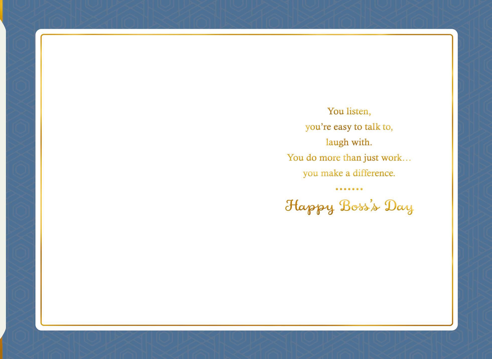 Gold and White You're the Best Boss's Day Card