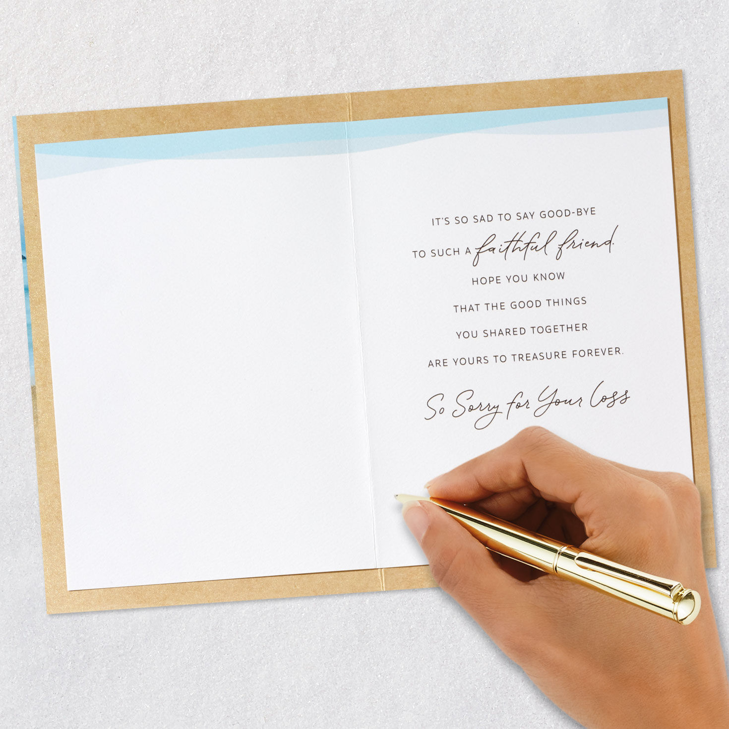 Paw Prints in Sand Dog Sympathy Card Signing card image number 7