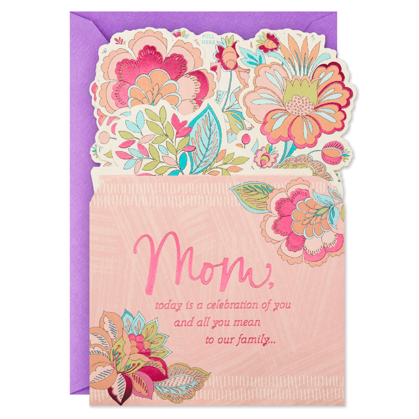 Flowers in Teacup 3D Pop-Up Mother's Day Card for Mom card front with envelope image number 3