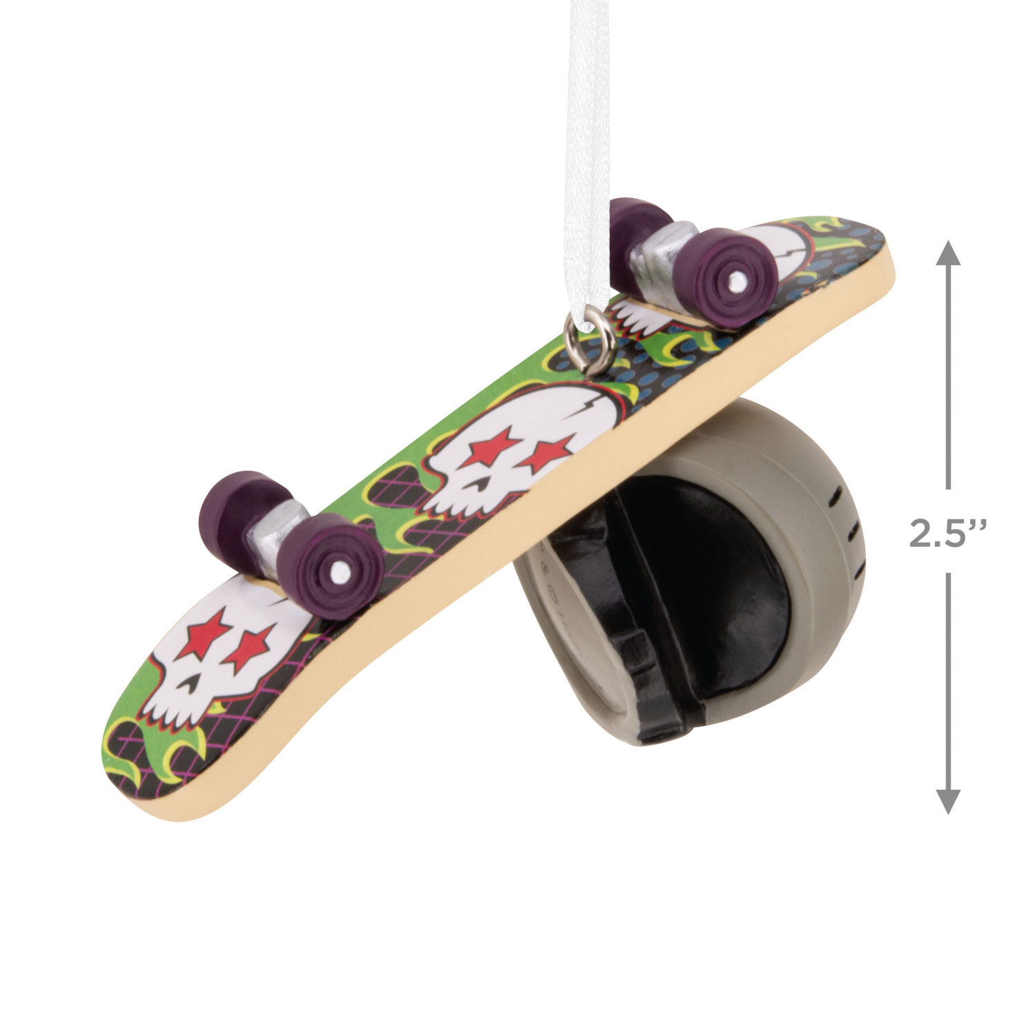 Skateboard and Helmet Christmas Ornament measurement image number 3