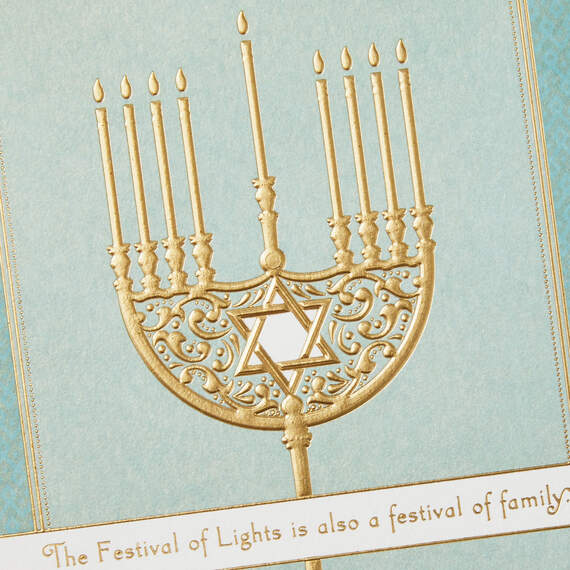 Golden Menorah Festival of Family Hanukkah Card From Us, , large image number 4