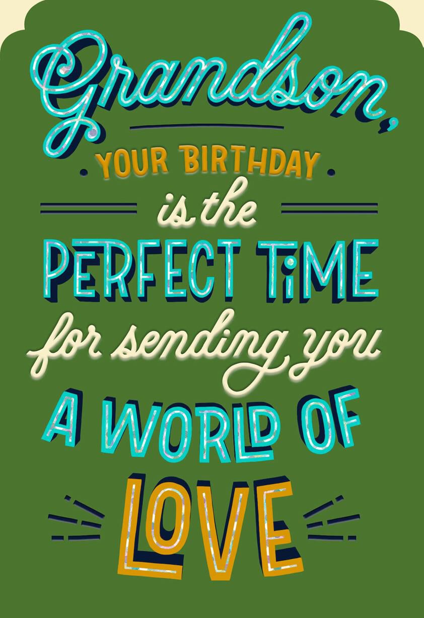 World of Love Birthday Card for Grandson