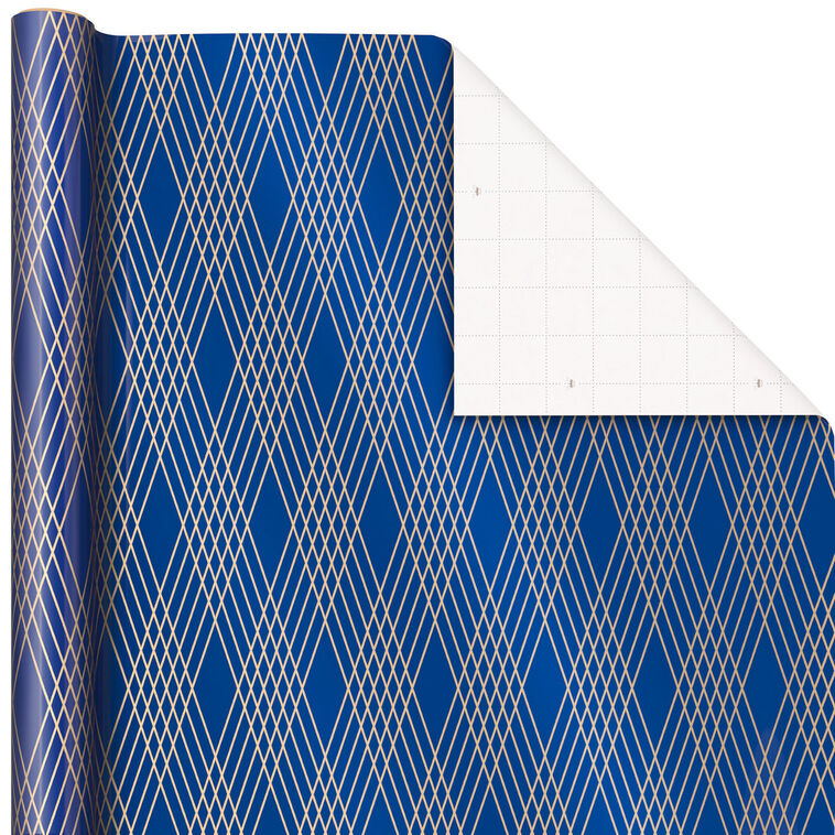 Navy and Gold 3-Pack Wrapping Paper, 105 sq. ft. total, , large image number 6