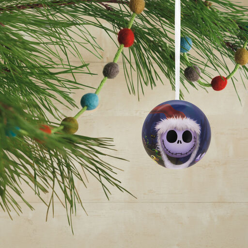 Disney Tim Burton's The Nightmare Before Christmas Tin Ball Hallmark Ornaments, Set of 12, 
