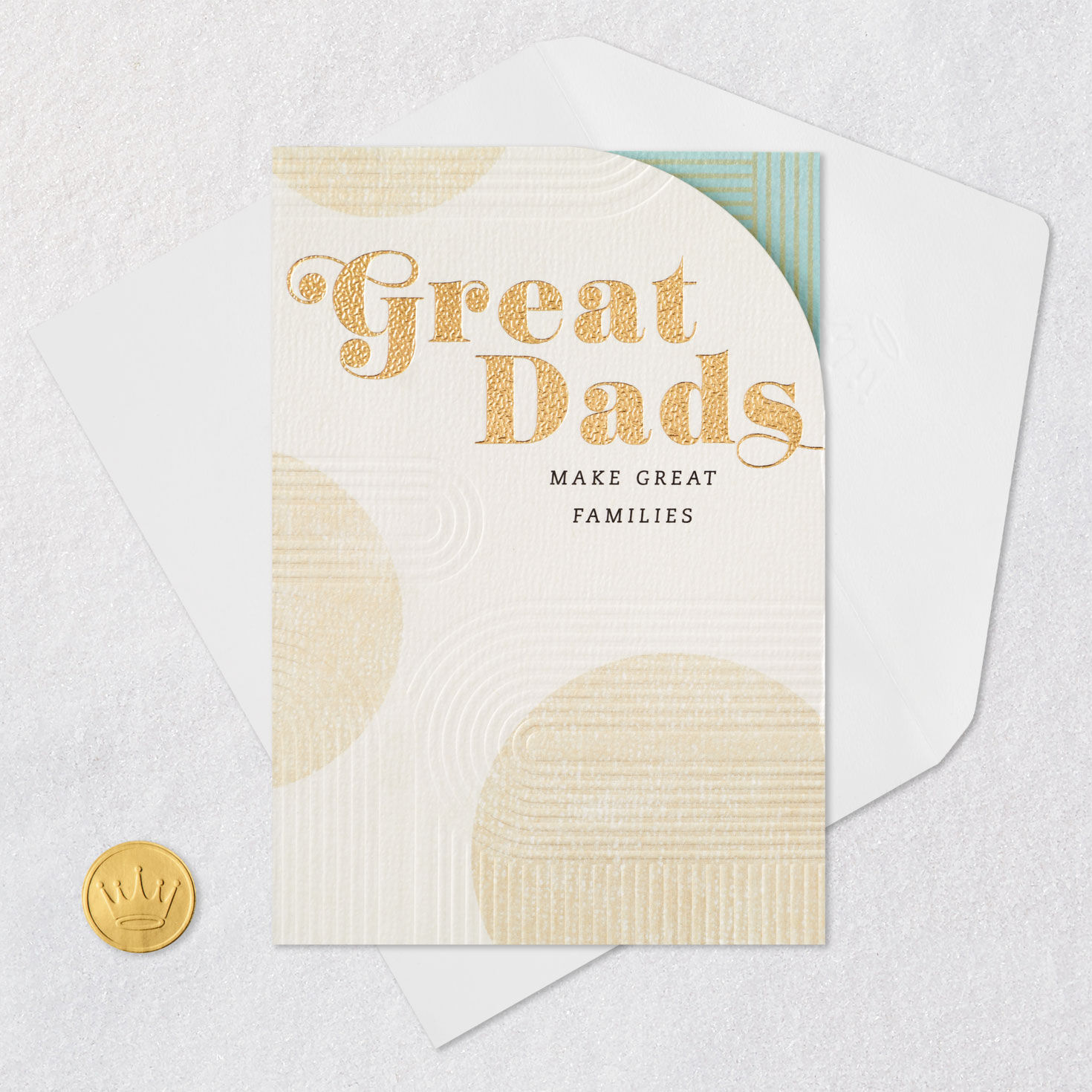 Circles and Arches Father's Day Card from Family Card Front with Envelope and Gold Seal image number 6