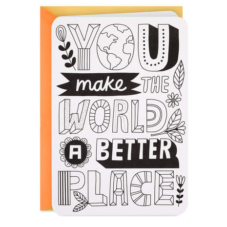 Crayola® You Make the World Better Thank-You Coloring Card, , large