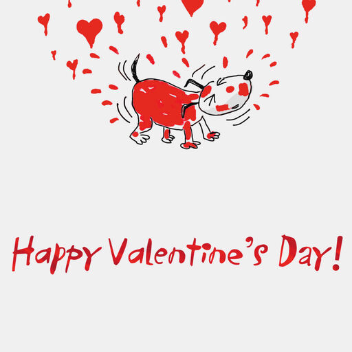 Cute Puppy Dog and Paint Happy Valentine's Day Card, 