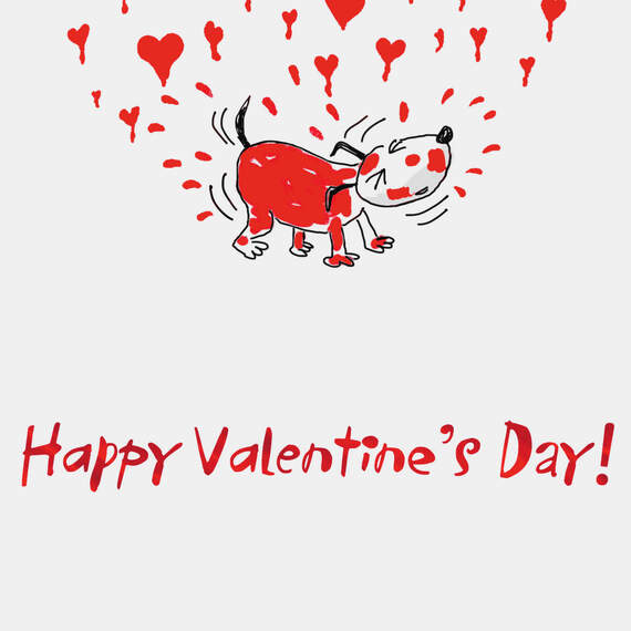Cute Puppy Dog and Paint Happy Valentine's Day Card, , large image number 2