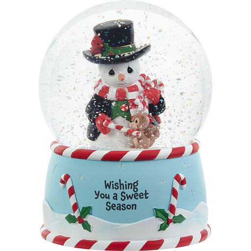 Precious Moments Wishing You a Sweet Season Annual Snowman Musical Snow Globe, 5.7", 