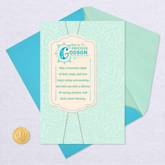 Love and Blessings Godson Baptism Card, , large image number 5