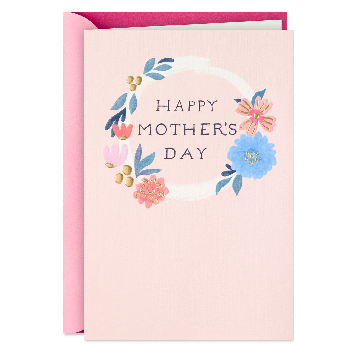 Floral Wreath on Pink Mother's Day Card  image number 1