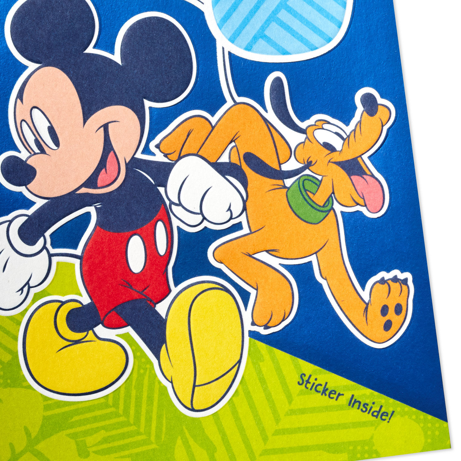 Disney Mickey Mouse and Pluto Third Birthday Card for Kid With Sticker, , large image number 4