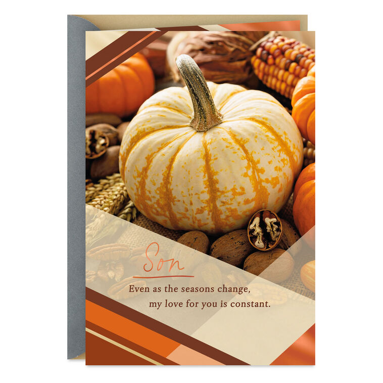 My Love for You Is Constant Thanksgiving Card for Son