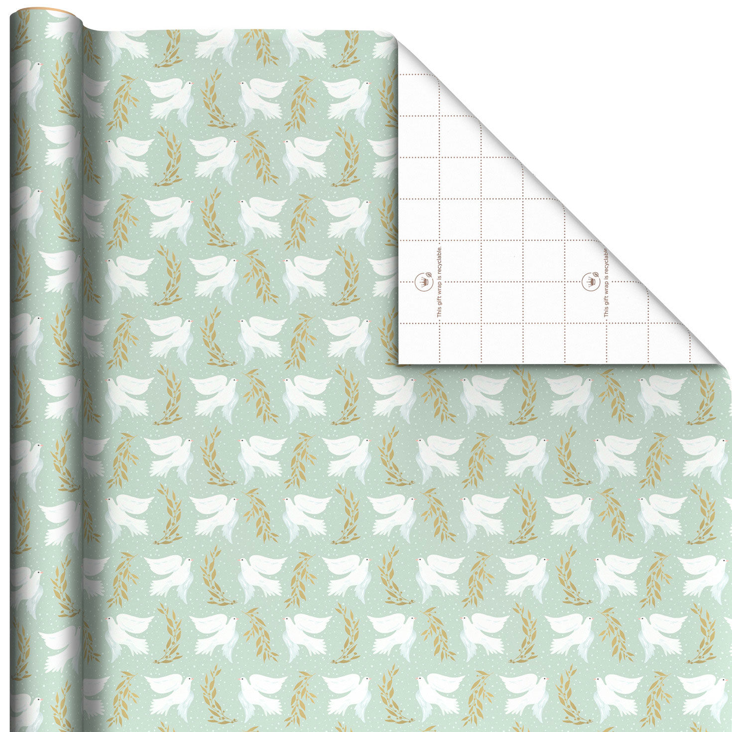 Doves in Flight Christmas Wrapping Paper Roll, 22.5 sq. ft.