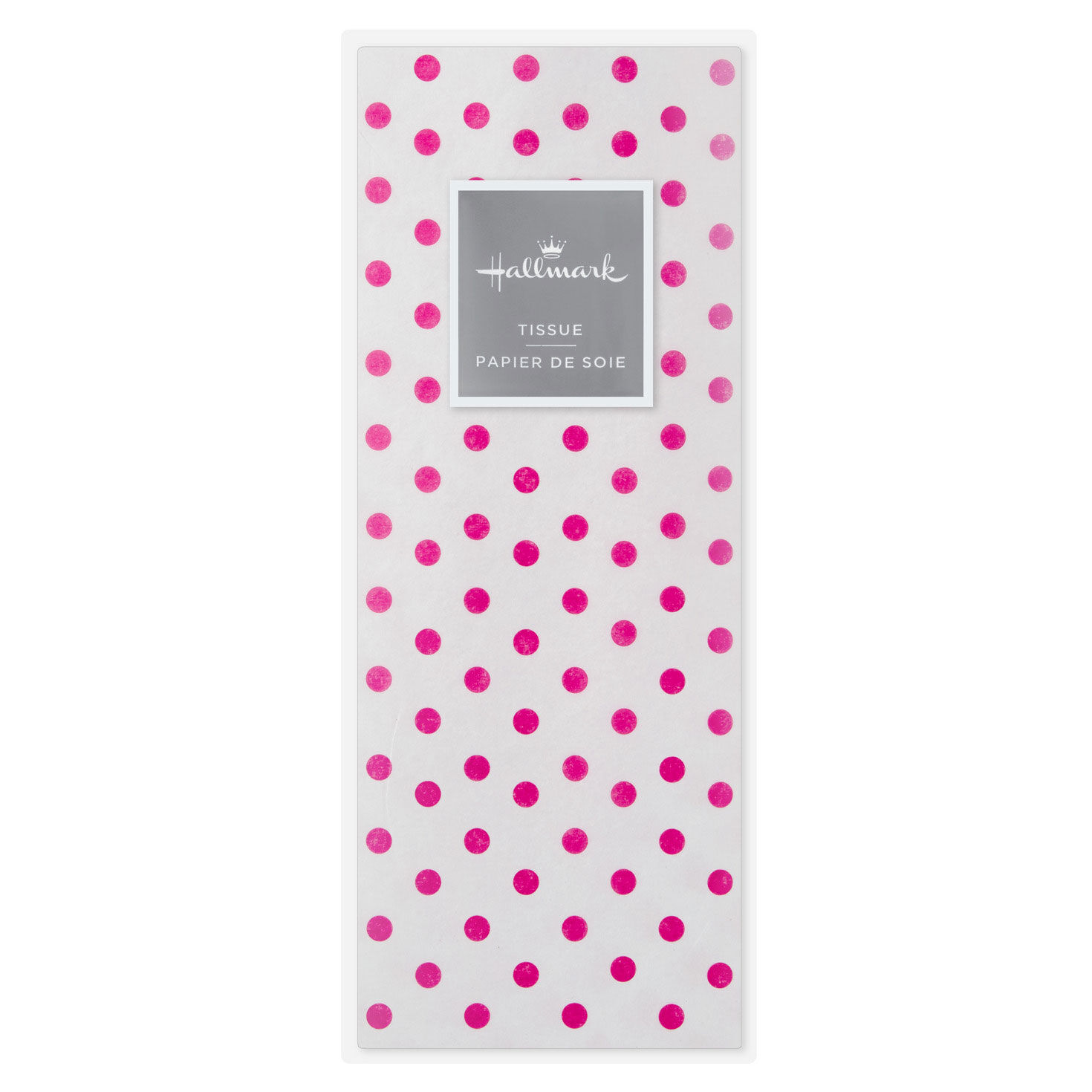 Hot Pink Polka Dots on White Tissue Paper, 6 sheets, Hot Pink on White, large image number 5
