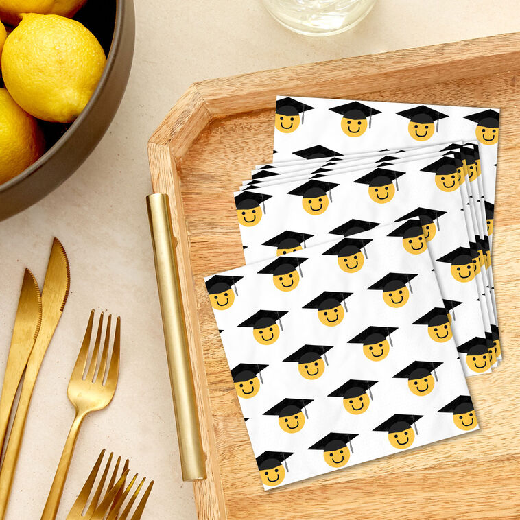 Happy Faces Graduation Cocktail Napkins Pack  image number 5