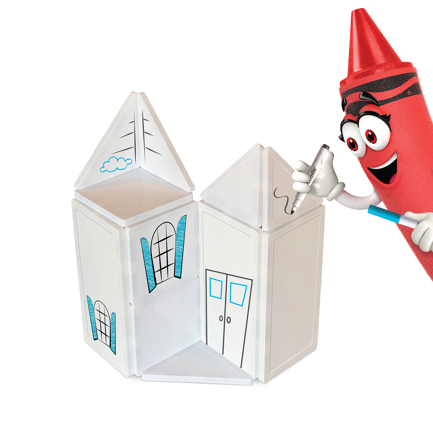 Crayola Doodle Magnetic Tiles Set, 14 pieces, , large image number 2