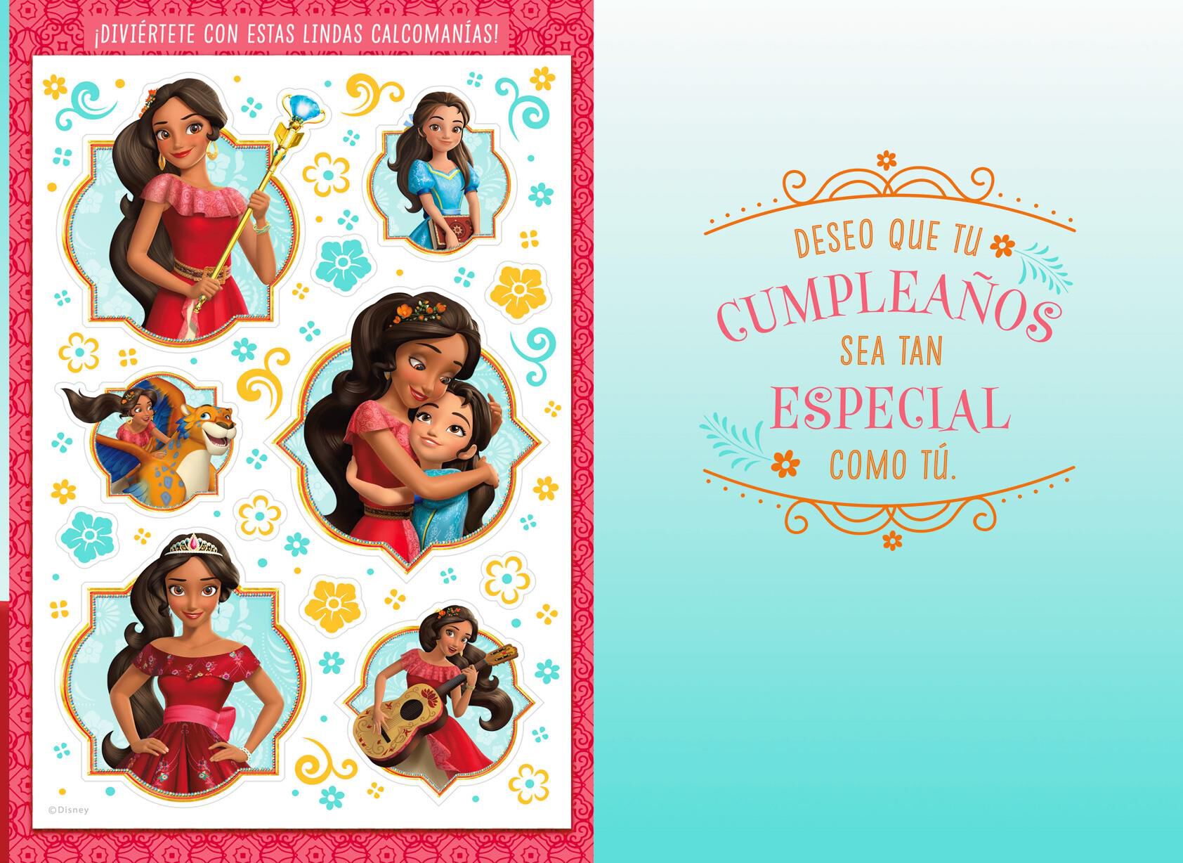 Disney Elena of Avalor Birthday Card With Stickers